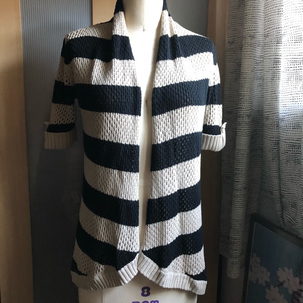 Knit Striped Flowey Cardigan